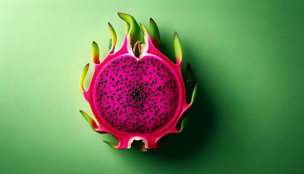 Foto la fruta del dragón se deleita en el verde pastel
