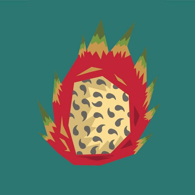 fruta del dragón en estilo japonés retro