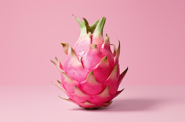 Fruta del dragón en fondo rosado Fruta asiática