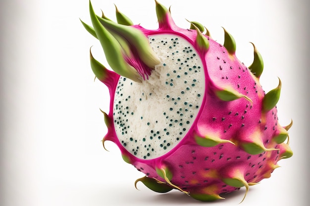 Fruta del dragón o pitaya aislada en un fondo blanco