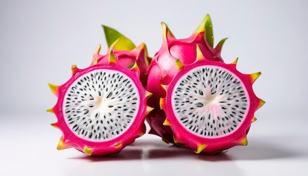 Fruta del dragón o pitaya aislada sobre un fondo blanco