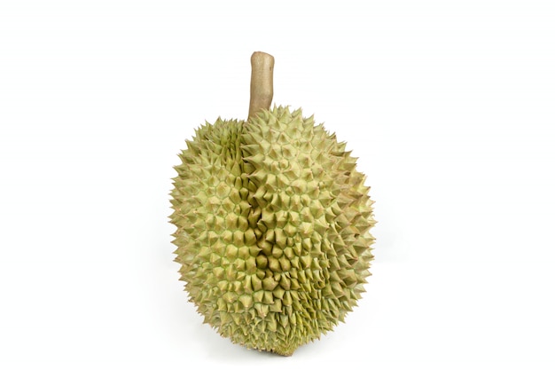Fruta Durian isolada no fundo branco, rei da fruta no sudeste asiático Tailândia