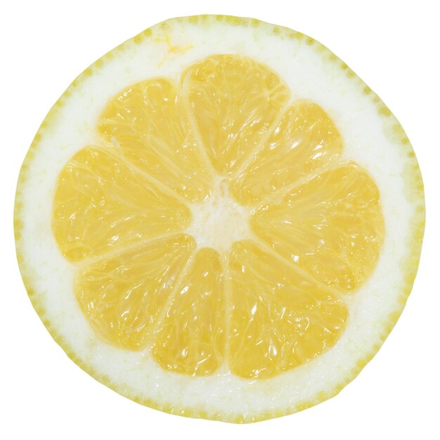 Fruta fatia de limão fatiada isolada em branco