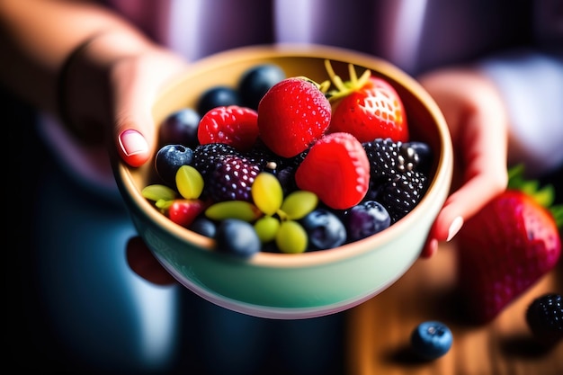 fruta fresca en un bol