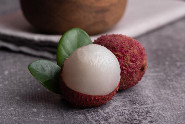 Foto fruta fresca de lichia madura verão de frutas tropicais na tailândia