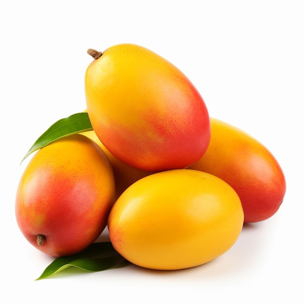 Foto fruta fresca de mango amarillo ai sobre un fondo blanco