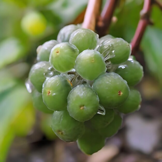 Foto la fruta de jambolan no está madura con hielo foto de stockbranch ai