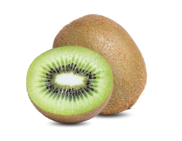 Fruta de kiwi aislada en el fondo blanco