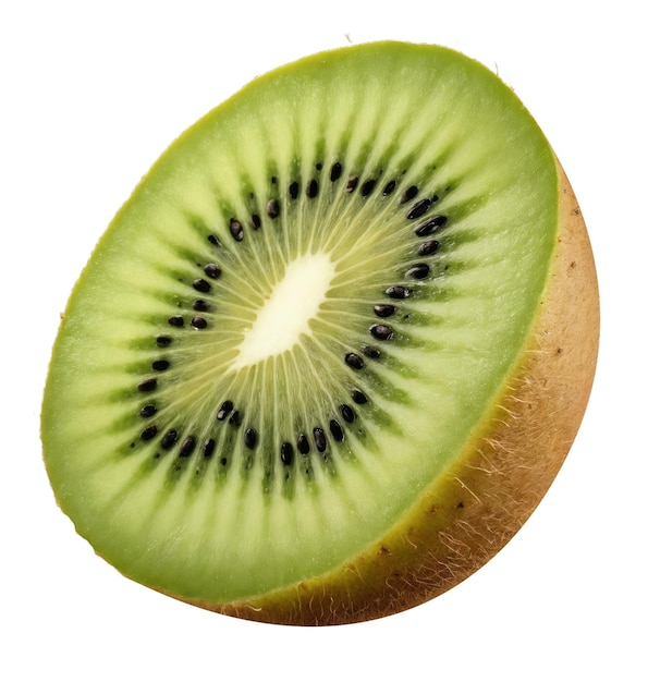 Fruta de kiwi cortada a la mitad sobre un fondo transparente png