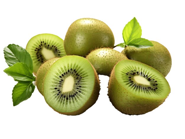 Fruta de kiwi sobre un fondo blanco