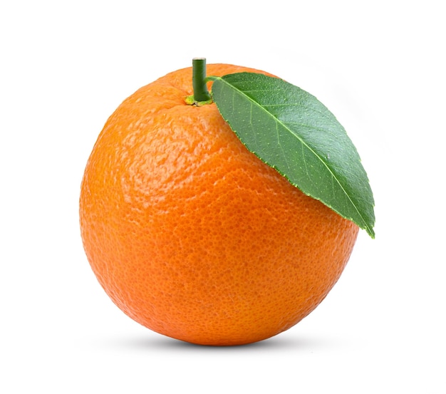 Fruta laranja com folhas de laranja