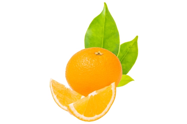 Fruta laranja no fundo branco