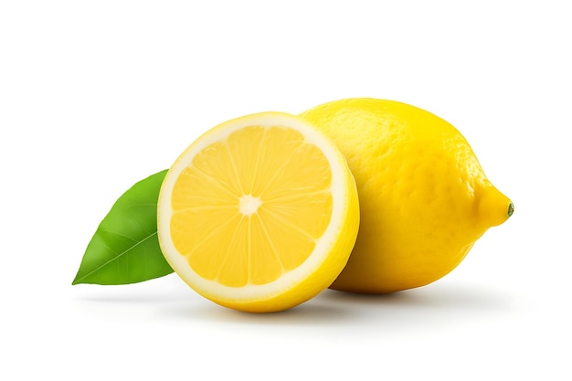 Fruta limão isolada no fundo branco