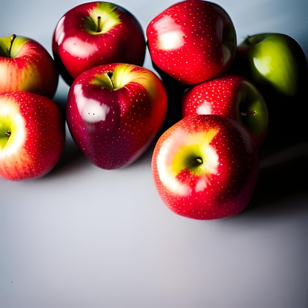 Fruta de manzana con fondo blanco.