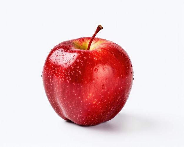 Fruta de manzana fresca volando en una foto de estudio de fondo blanco aislado