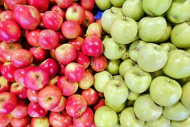 Fruta Manzana Orgánica Saludable Roja y Verde