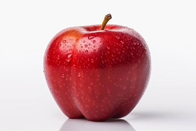 Fruta de manzana de temporada aislada sobre fondo blanco