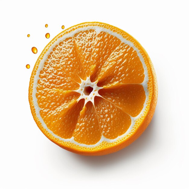 Fruta naranja aislada sobre fondo blanco