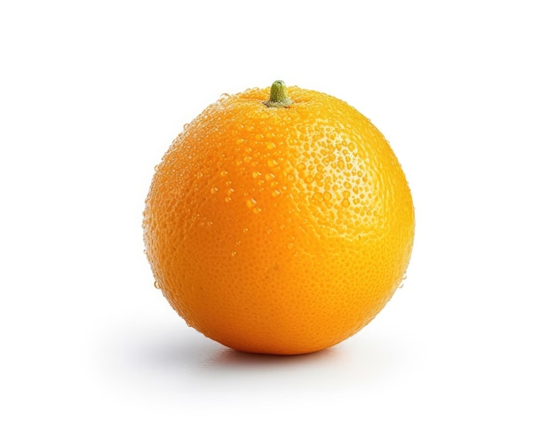 Fruta naranja fresca volando en una foto de estudio aislada de fondo blanco