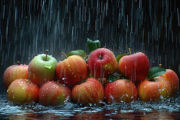 Una fruta o verdura fresca con gotas de agua creando un salpicaduras publicidad de la fotografía de alimentos