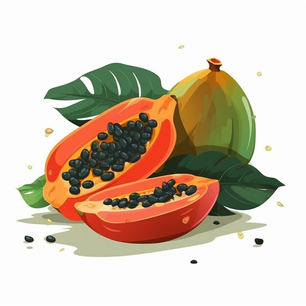 Una fruta con la palabra papaya