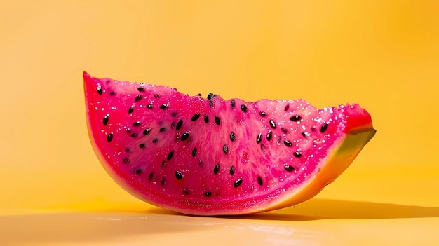 Fruta de pitaya aislada en un fondo amarillo con espacio de copia Ilustraciones generativas de IA