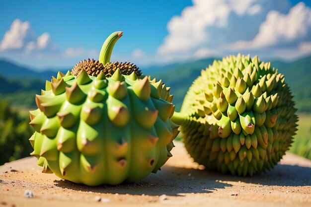 Fruta tropical durian deliciosa fruta extranjera importada costosa papel tapiz durian de fondo