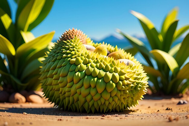 Fruta tropical durian deliciosa fruta extranjera importada costosa papel tapiz durian de fondo