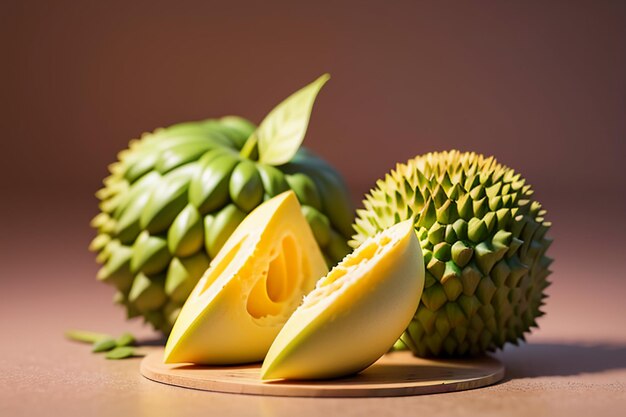 Fruta tropical durian deliciosa fruta extranjera importada costosa papel tapiz durian de fondo