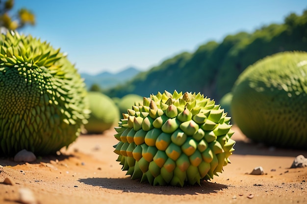 Fruta tropical durian deliciosa fruta extranjera importada costosa papel tapiz durian de fondo