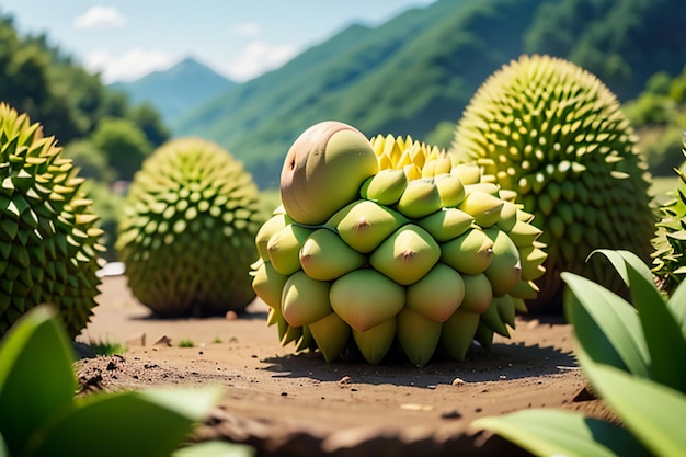 Fruta tropical durian deliciosa fruta extranjera importada costosa papel tapiz durian de fondo