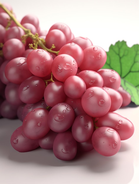Frutas 3D enfoque realista de la uva