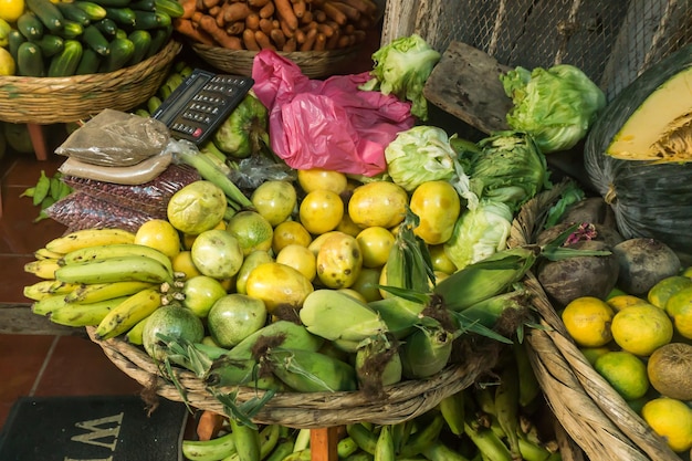 Frutas à venda no mercado da Nicarágua