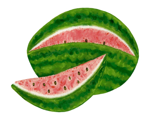 Frutas adhesivas vintage de sandía png en fondo transparente remasterizadas por rawpixel