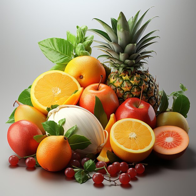 Frutas y bayas frescas orgánicas Alimentación saludable vitaminas concepto de nutrición natural