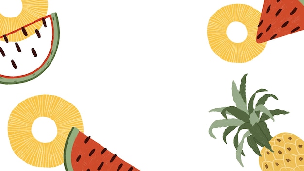Frutas con borde png fondo transparente