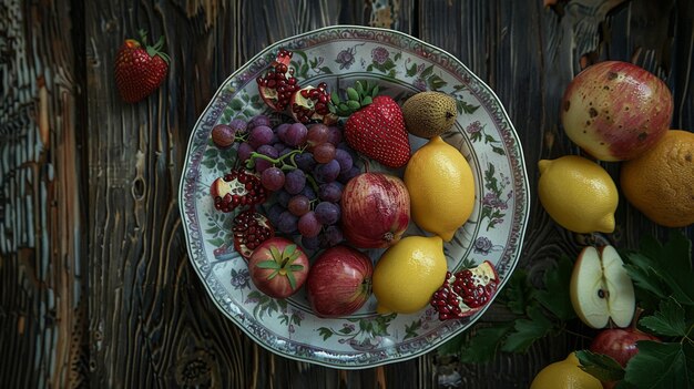 Frutas en la canasta frutas variadas en una canasta de mimbre