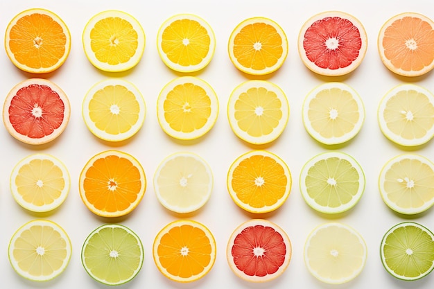 Frutas cítricas aisladas en blanco