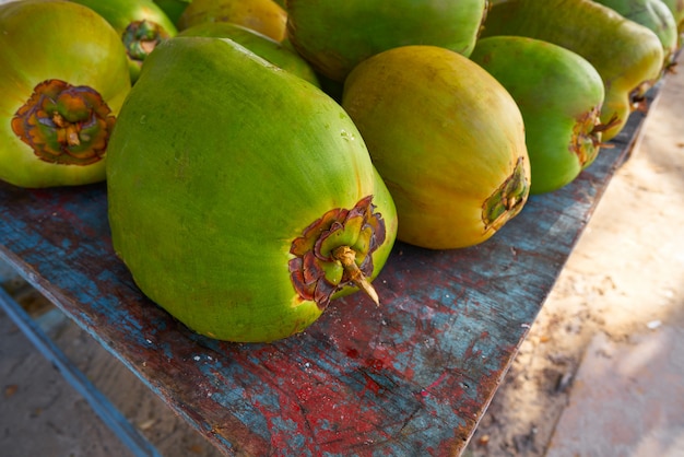 frutas de coco del caribe en la Riviera Maya