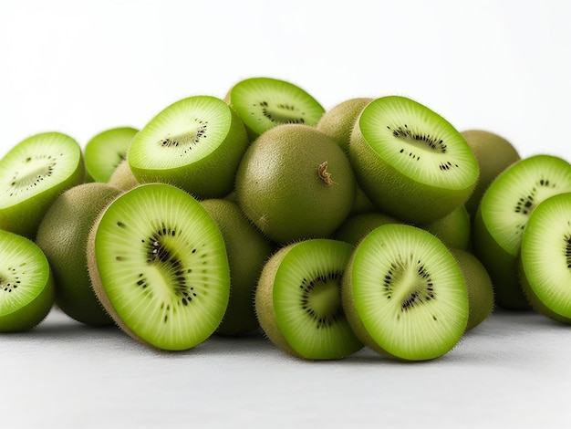 Frutas de kiwi em fundo branco