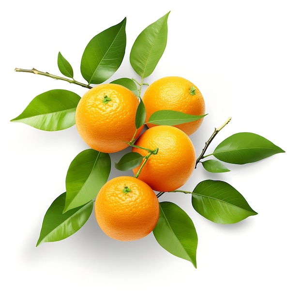 Frutas de laranja em fundo branco