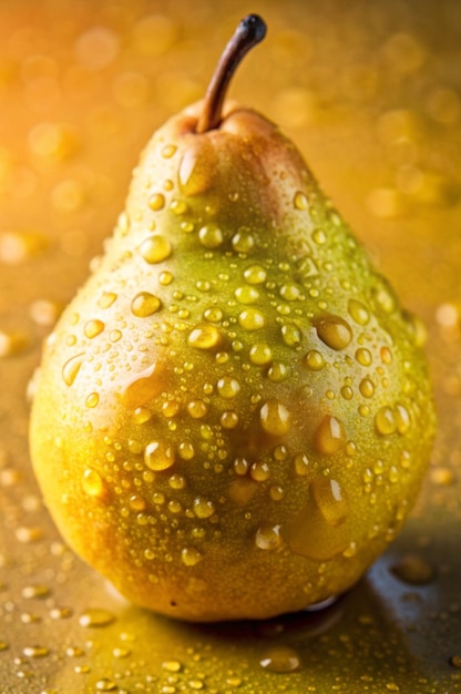 Frutas de pêra frescas e molhadas