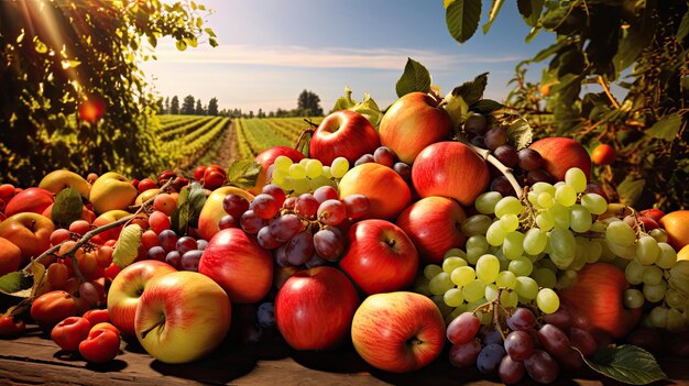 Foto frutas de quinta de peras