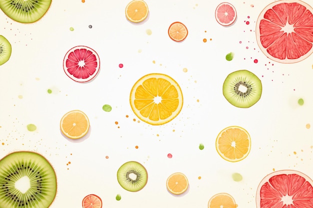 Frutas de verão vibrantes em aquarelas alegres