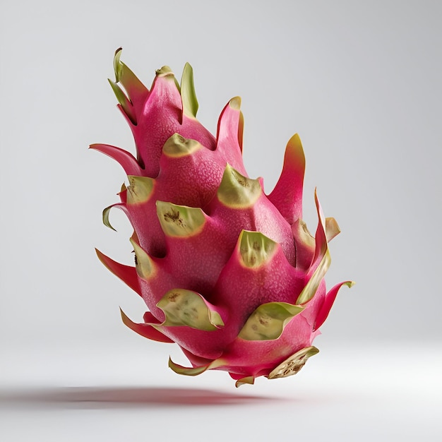 Foto frutas de dragón aisladas sobre un fondo blanco ai generativo