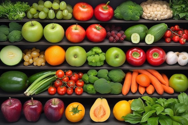 Foto frutas e legumes frescos para uso comercial e não comercial