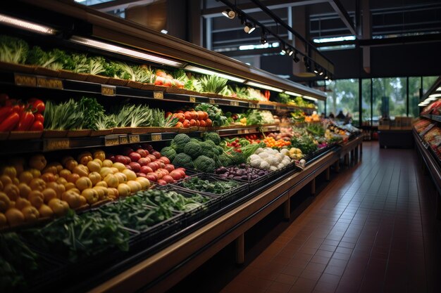 Frutas e legumes no supermercado geram com Ai