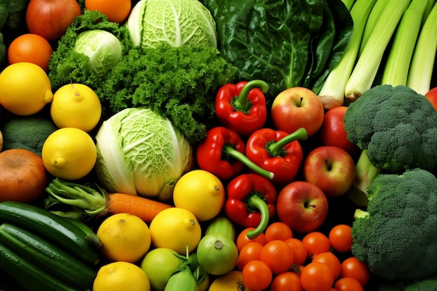 Frutas e legumes olhando lindo em fundo preto IA generativa