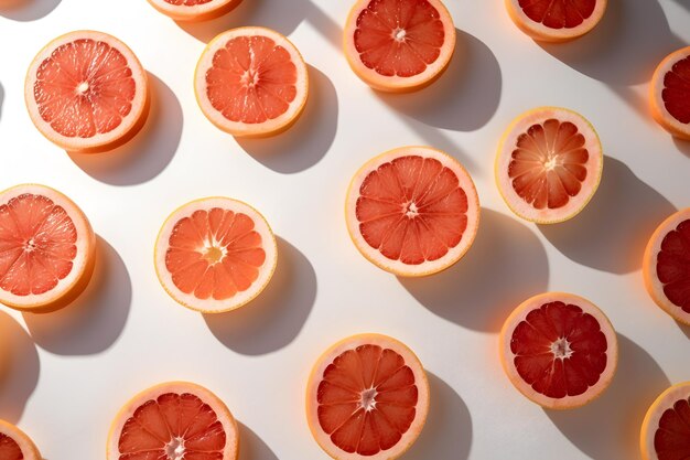 Foto frutas e vegetais de toranja em fundo branco