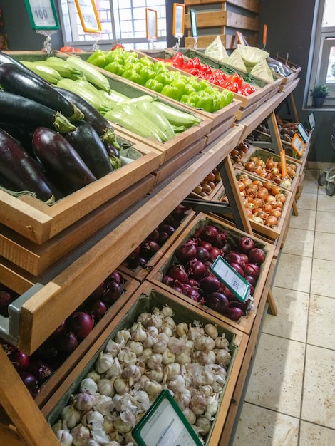 Frutas e vegetais em um mercado de fazendeiros